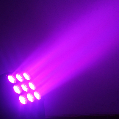 مصباح مصفوفة LED احترافي 3 × 3 9 × 10 وات RGBW 4 في 1 مصباح متحرك رئيسي لديسكو ديسكو