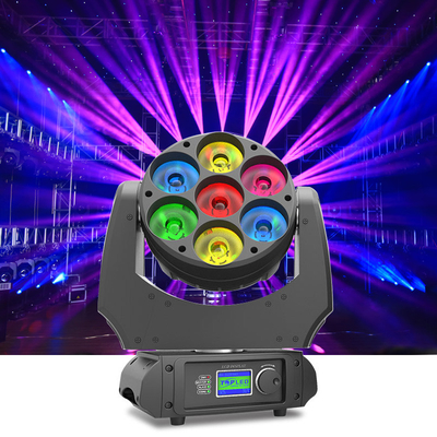 مصغرة المرحلة DJ LED متحرك رئيس ضوء عين النحل 7 قطعة 40 واط DMX شعاع غسل تكبير 4 في 1 RGBW 7x40w