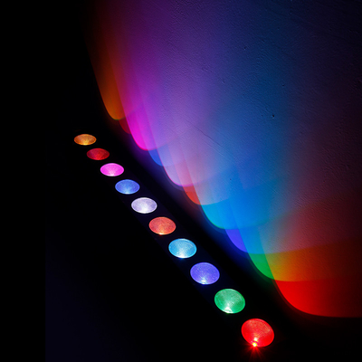 10x9W RGB DMX 3in1 LED غسيل الحائط الضوء الخطي شريط غسالة الإضاءة المرحلة