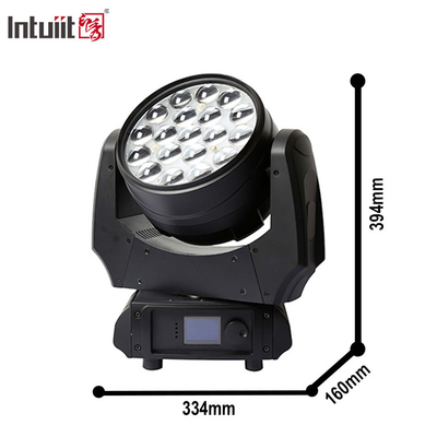 زوم متحرك مصباح غسيل LED 19x10w 4 في 1 مشروع غوبو Rgbw مصباح رأس حفلة تأثيرات إضاءة المسرح بار نايتكلب ديسكو