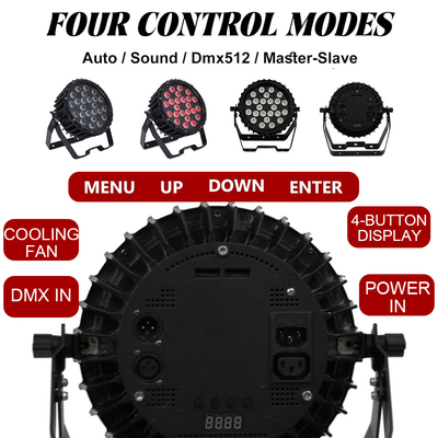 ضوء المسرح المهني 82W RGB 24*Tri-3W داخلي DMX512 ضوء LED سليم مسطح