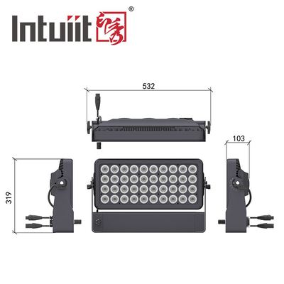 IP65 غسل 400w مدينة لون IP65 مضاد للماء مرحلة ضوء rgbw 4in1 قاد dmx512 ضوء غسالة الحائط