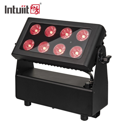 مضاد للماء بطارية مدينة مدفوعة بالكهرباء إضاءة غسيل اللون مشروع 8X15W RGBW LED DMX512 التحكم في أضواء المسرح