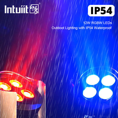 IP54 المهنية اللاسلكية DMX بطارية LED Par Light 4 * 12W RGBW 4-in-1 - التحكم عن بعد حفل زفاف Uplighting