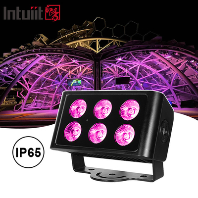 6x5W 4pcs LED Beads خارجي مربع IP65 مقاوم للماء DMX مرحلة الضوء ضوء الفيضان RGBW 4 في 1
