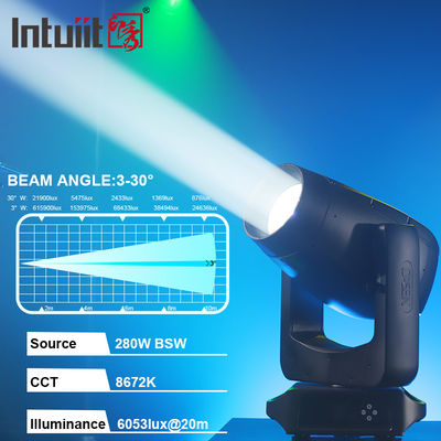 IP66 280w تسلط الضوء مقاومة للماء تحريك أشعة الرأس أضواء IP66 أشعة غسل بقعة خارجية حفلات موسيقية المسرح اشعة حادة أضواء دي جي