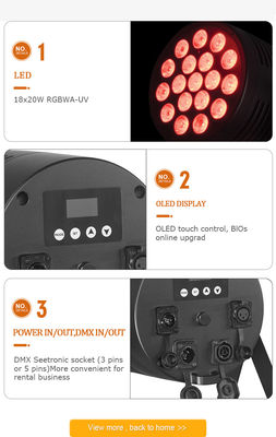 Good Price 18x20w Led Par Light bar Rgbwa Uv 6in1 Aluminum Dmx Stage Light for Wedding Dj Party Disco Club