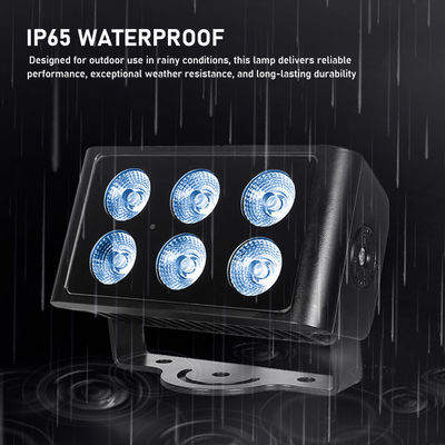 مضاد للماء في الهواء الطلق 6x5W City Color LED Wall Washer Light 4in1 RGBW Floodlight للفنادق والمباني DMX512 وضع التحكم