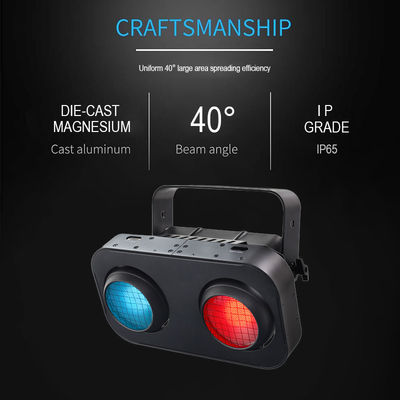 200W RGB 2IN1 DMX COB Par 2x100W 2 Eyes LED Audience Blinder Light 2 Eyes Warm Cool White Audience Cob Light لشراب الزفاف