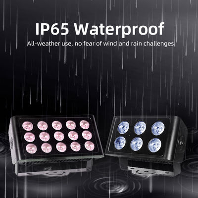 15x5W RGBW 4-in-1 IP65 ضوء الفيضانات LED الخارجي ️ DMX512 ضوء عريض مقاوم للماء للحديقة والمسرح وإضاءة المباني