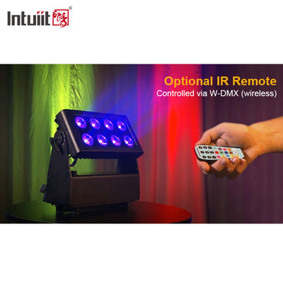 8x15W بطارية مدعومة بالكهرباء LED Flood Light للخارج اللاسلكي RGBW 4in1 قابل لإعادة الشحن Uplight Par Luces LED para Fiestas DJ