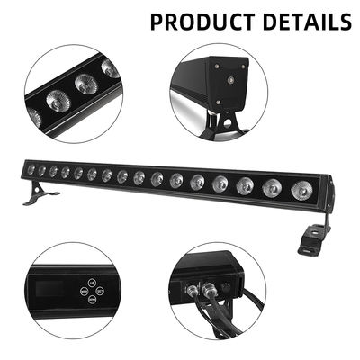 16*5 واط مصباح غاسل جداري LED RGB DMX IP65 هيكل من الألومنيوم إضاءة خارجية مقاومة للماء إضاءة غسل الجدران DMX512 إضاءة خارجية للمباني