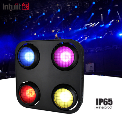 IP65 2in1 Amber & Warm White Waterproof Cob Stage Blinder Light 4x90W 4Eyes Audience Dmx512 LED COB Blinder Light الضوء المضطرب للماء