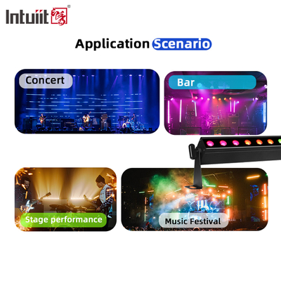 IP20 24x2W RGBW 4in1 بطارية الطاقة التحكم الذكي الصوت النشط LED غسالة الحائط ضوء شريط