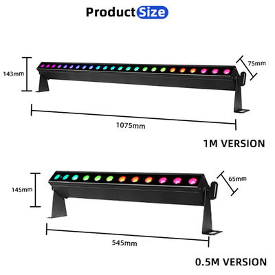 IP20 24x2W RGBW 4in1 بطارية الطاقة التحكم الذكي الصوت النشط LED غسالة الحائط ضوء شريط