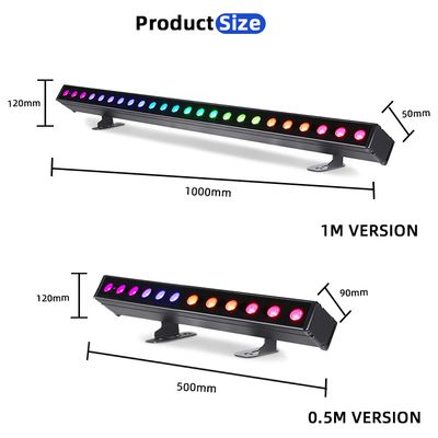 طاقة البطارية 24x2W DMX512 LED غسالة الحائط IP65 مقاوم للماء مع تأثيرات RGBW للإضاءة الخارجية التجارية