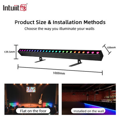ضوء غاسل حائط LED RGBW للاستخدام الداخلي 24x2W لحفلات الزفاف والدي جي، أضواء علوية عالية السطوع