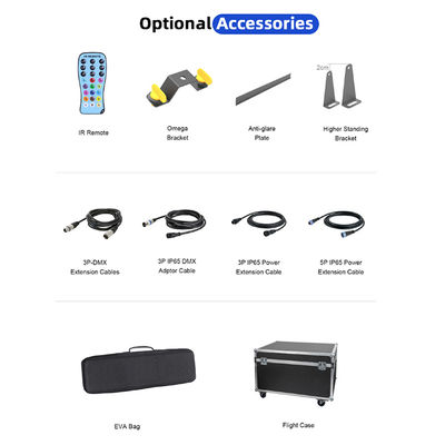 إضاءة جدارية LED RGB 24*2 واط بطول 1 متر، مقاومة للماء IP65، مع تحكم صوتي DMX، شريط إضاءة RGBW لحفلات الزفاف مع جهاز تحكم عن بعد