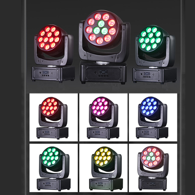 أضواء رأس متحرك 12*8 واط أضواء مسرح LED RGBW إضاءة دي جي DMX 512 تنشيط الصوت للحفلات والزفاف والكنيسة وعرض الفرقة الحية