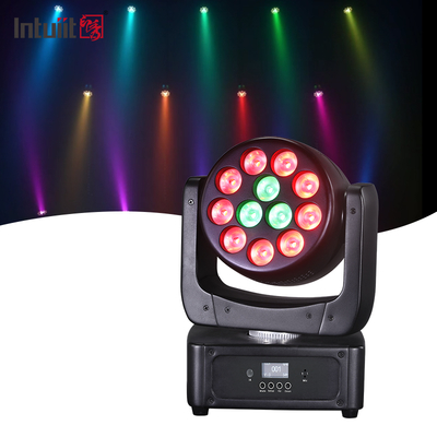 أضواء رأس متحرك 12*8 واط أضواء مسرح LED RGBW إضاءة دي جي DMX 512 تنشيط الصوت للحفلات والزفاف والكنيسة وعرض الفرقة الحية
