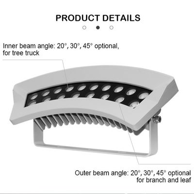 كشاف ضوئي LED بقوة 36 واط مع ميزة تغيير الألوان لإضاءة الأشجار الخارجية، هيكل مصباح من الألومنيوم IP65، مزود طاقة تيار متردد