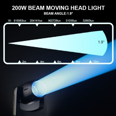 إضاءة خارجية IP66 LED 200W شعاع متحرك رأس ضوء شعاع حاد تأثير المسرح للإضاءة لنادي ليلي