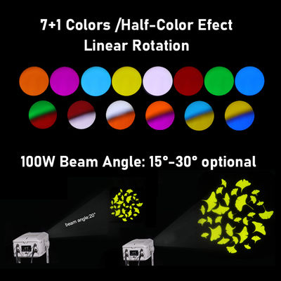 جهاز عرض شعار Gobo بقوة 100 واط - IP65 خارجي DMX512 عرض نمط مخصص للإعلانات والمباني والفعاليات