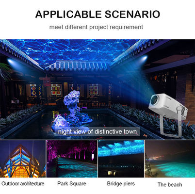جهاز عرض تأثير موجة الماء خارجي IP65 | مصباح LED RGBW، خيارات من 60 واط إلى 400 واط، DMX512، ضوء تموج متحرك للواجهات والحدائق