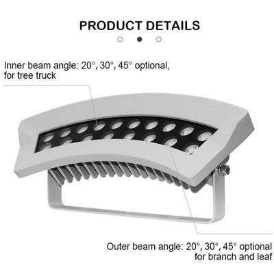 ضوء كشاف شجرة LED RGBW احترافي مقاوم للماء IP65 DMX512 ضوء كشاف LED لواجهة خارجية 36 واط