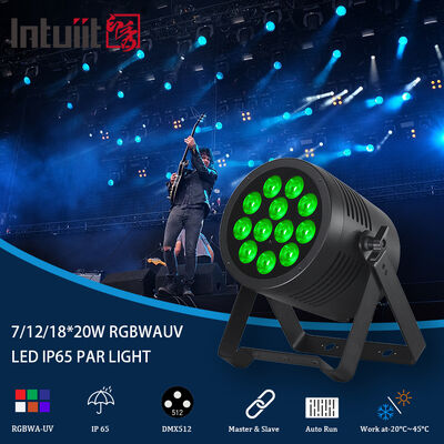 ضوء LED بار مقاوم للماء 6 في 1 DMX 512 RGBWA UV 20W 7/12/18X للمشاريع الخارجية