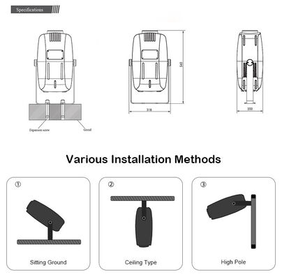 إضاءة LED احترافية مقاومة للماء بتأثير موجة الماء للمناظر الطبيعية الخارجية بقوة 400 واط ودرجة حماية IP65