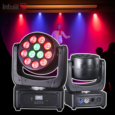 LED غسل رأس متحرك MINI 12 * 8W إضاءة المسرح DMX512 صوت نشط مصابيح رأس متحركة