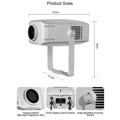 مصباح LED Gobo Projector Light 400W Rotating Logo Image Projector DMX512 الإضاءة المسرحية لحدث معرض عرض احترافي