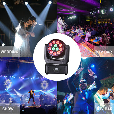 سعر المصنع ميني LED متحرك رأس 12x8W RGBW 4in1 غسل مرحلة الضوء DMX512 الصوت النشط للمناسبة الصغيرة ديسكو الحفلة ضوء دي جي