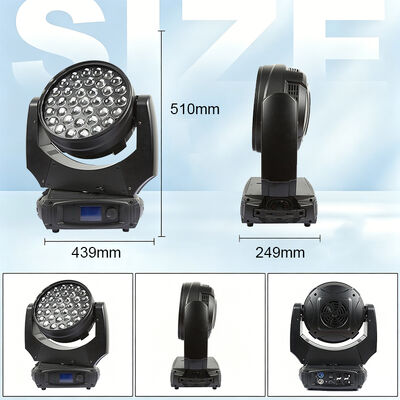 المهنية 37x10W RGBW 4in1 LED زوم غسيل تحريك رأس الضوء DMX512 الإضاءة المسرحية للدي جي ديسكو الحدث حفل الزفاف