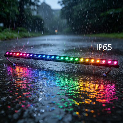 2x24W RGBW 4-in-1 IP65 خارجي LED خطي الجدار - DMX512 ضوء غسيل مقاوم للماء للبناء والجسور والمناظر الطبيعية
