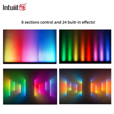 2x24W RGBW 4-in-1 IP65 خارجي LED خطي الجدار - DMX512 ضوء غسيل مقاوم للماء للبناء والجسور والمناظر الطبيعية