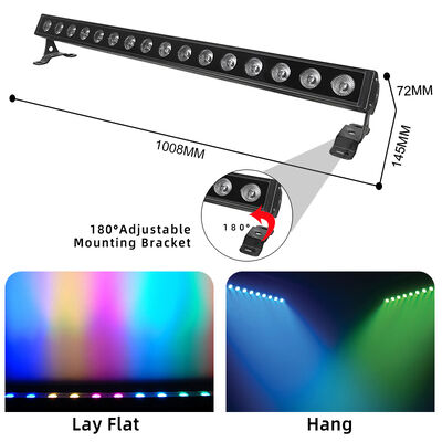 IP65 في الهواء الطلق 16x5W RGBW 4 في 1 LED خطي غسالة الحائط ضوء شريط DMX512 معمارية المرحلة غسل الإضاءة