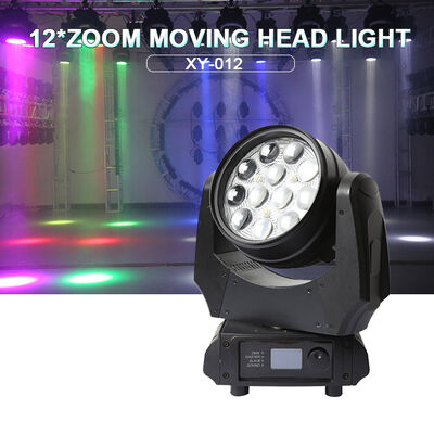 مبيعات ساخنة مصباح غسل الرأس LED متحرك 12x10W RGBW 4in1 DMX512 مصباح صبغ المرحلة المهنية لحفلة الزفاف