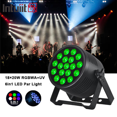 ضوء المسرح الخارجي IP65 مقاوم للماء 18x20W LED Par RGBWA+UV 6 في 1 DMX512 غسل الضوء لحفلات الزفاف