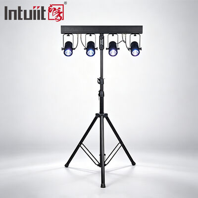 طقم إضاءة LED PAR Uplighting بقوة 4x20 واط RGBW 4 في 1 - نظام غسيل مسرحي بزاوية شعاع ضيقة 4.5 درجة DMX512 لحفلات الزفاف، الدي جي، والمناسبات