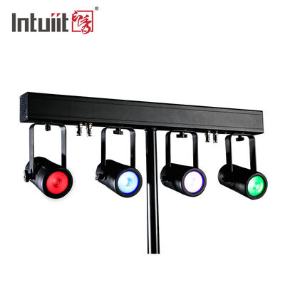 طقم إضاءة LED PAR Uplighting بقوة 4x20 واط RGBW 4 في 1 - نظام غسيل مسرحي بزاوية شعاع ضيقة 4.5 درجة DMX512 لحفلات الزفاف، الدي جي، والمناسبات