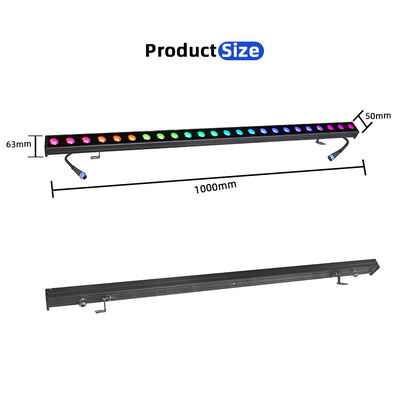 2x24W RGBW 4-in-1 IP65 خارجي LED خطي الجدار - DMX512 ضوء غسيل مقاوم للماء للبناء والجسور والمناظر الطبيعية