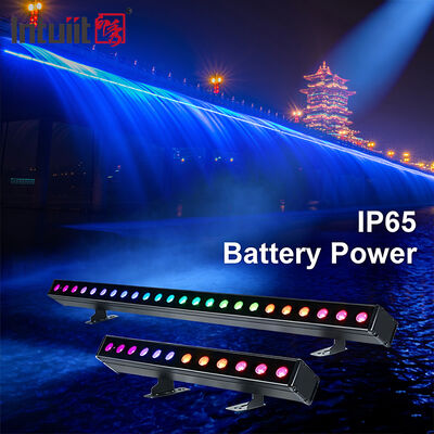 2x12W/24W RGBW 4 في 1 IP65 يعمل بالبطارية LED جدار غسالة بار — لاسلكي لاسلكي DMX512 ضوء غسيل للمسرح والمباني والفعاليات