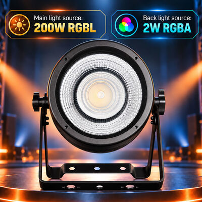 LED 200W RGBL COB Stage Par Can Lights with 36x2W 4in1 RGBW Backlight Led Par Light for DJ Disco Party Wedding Event