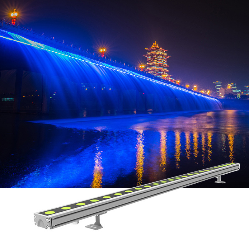 24W DMX512 LED أضواء غسالة الجدار الخطي 0.3M 0.5M 1M 40 درجة زاوية الشعاع