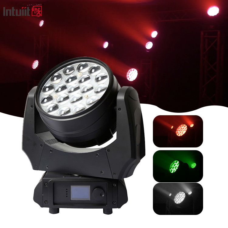 عالية الجودة غسالة زوم تحريك رأس الضوء 19x10w 4in1 RGBW قاد تحريك رأس للجزء الحفل الموسيقي