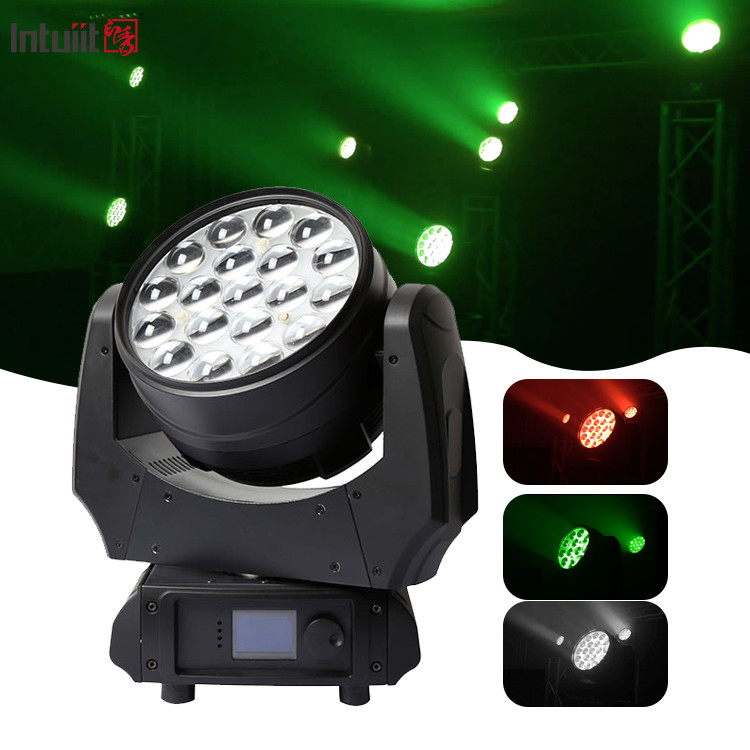 زوم متحرك مصباح غسيل LED 19x10w 4 في 1 مشروع غوبو Rgbw مصباح رأس حفلة تأثيرات إضاءة المسرح بار نايتكلب ديسكو