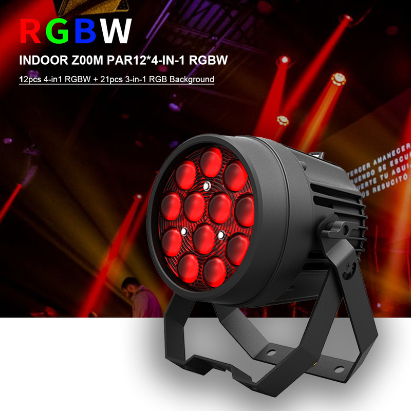 سبيكة الألومنيوم LED Flat Par 12x10W RGBW 4in1 DMX512 للديسكو حفلة المسرح حفل زفاف مسرح تأثير الإضاءة
