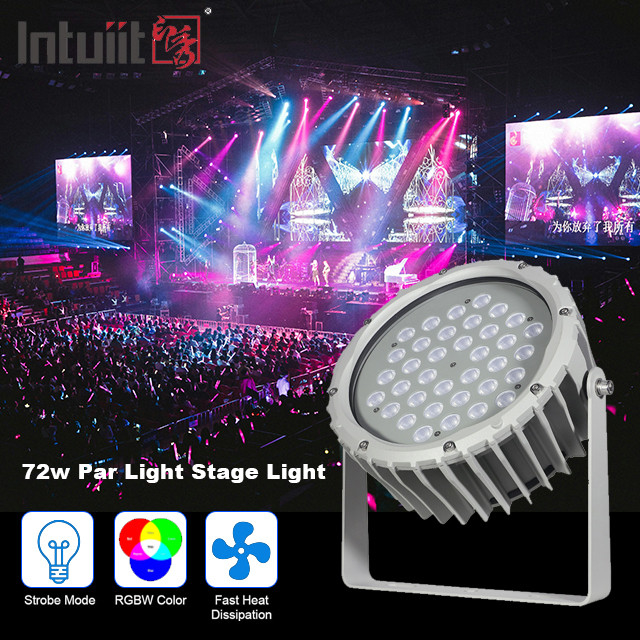 72 واط RGBW DMX512 مقاوم للماء أدى ضوء الفيضانات المناظر الطبيعية الخارجية حديقة جولة المرحلة ضوء الاسمية